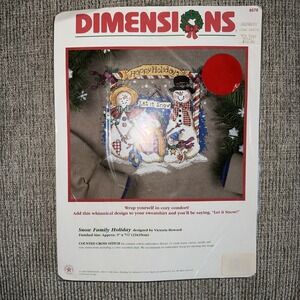 Dimensions Holiday Snowmen Cross Stitch Kit Snow‎ Family Holiday #8578 Christmas